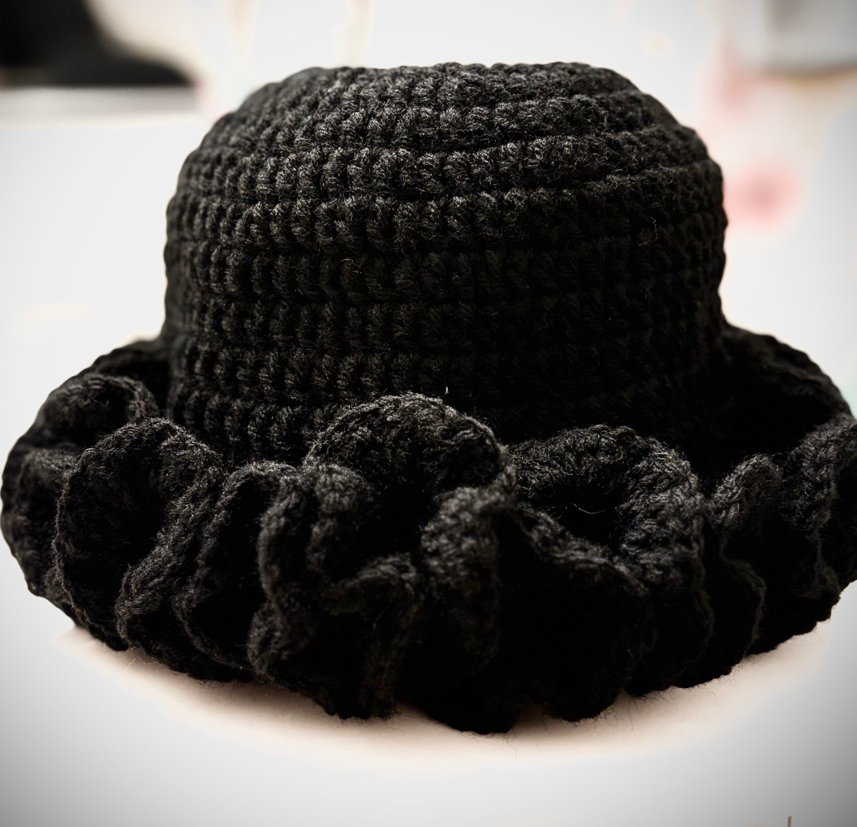 Crochet ruffle hat