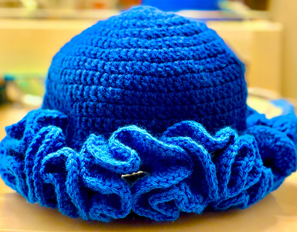 Crochet ruffle hat