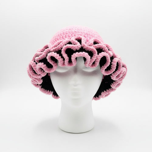 Crochet ruffle hat